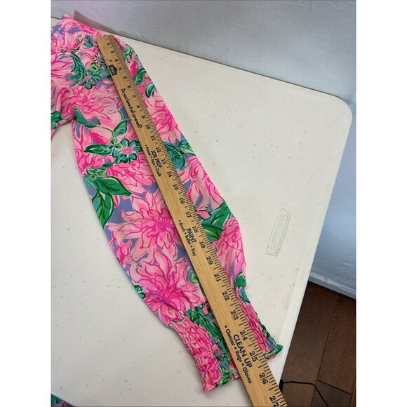 Lilly Pulitzer Cristiana Stretch Mini Dress Long Slv Floral Pink blossom size 8 - Picture 7 of 14